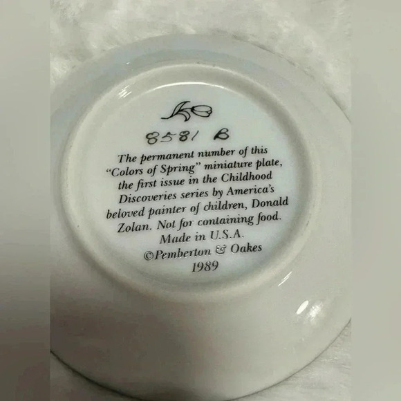 Vintage “Colors of Spring” by Donald Zolan 1989 USA Trinket Plate Jewelry Dish - Picture 4 of 7